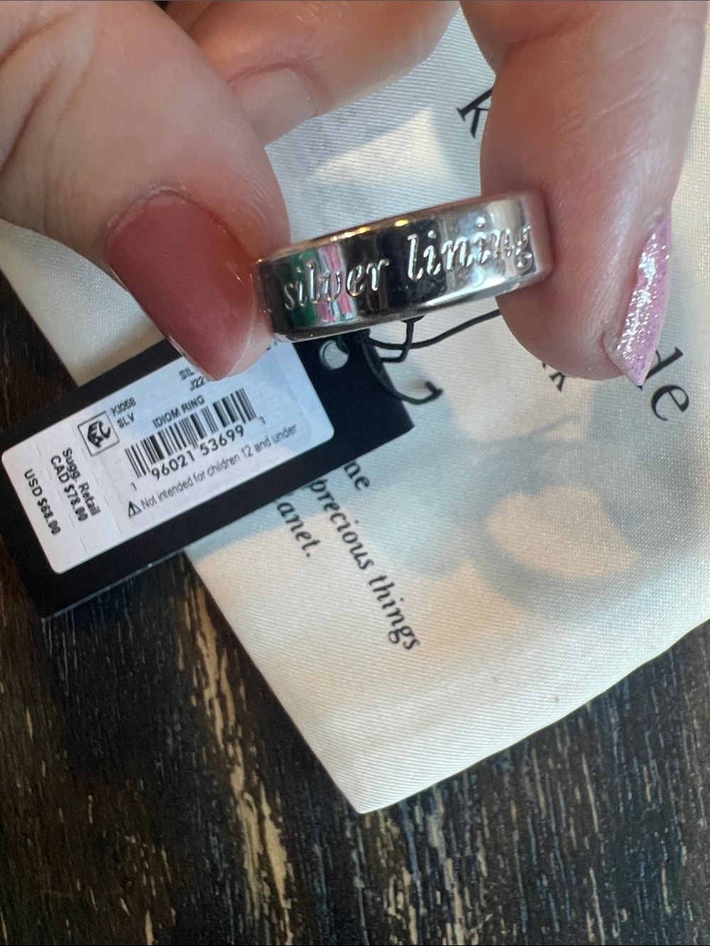 kate spade find the silver lining silver ring - Picture 5 of 7
